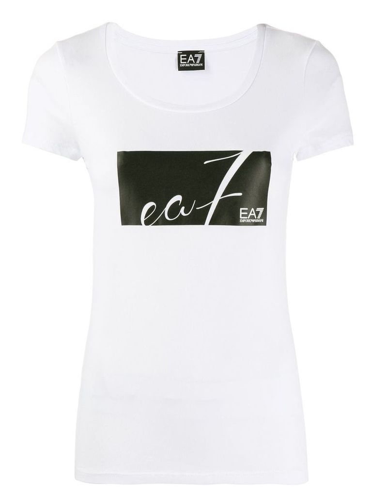 Ea7 Emporio Armani logo print T-shirt - White