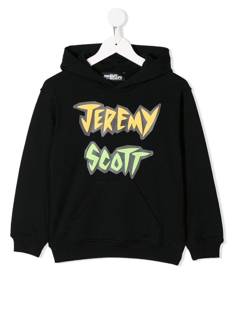 Jeremy Scott Junior logo print hoodie - Black