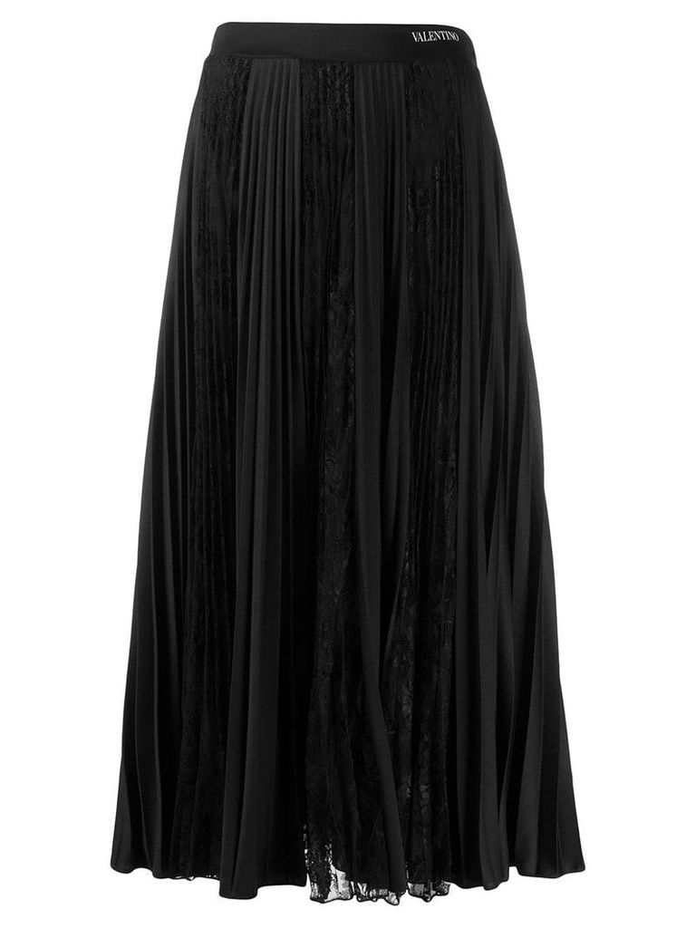 Valentino pleated lace skirt - Black