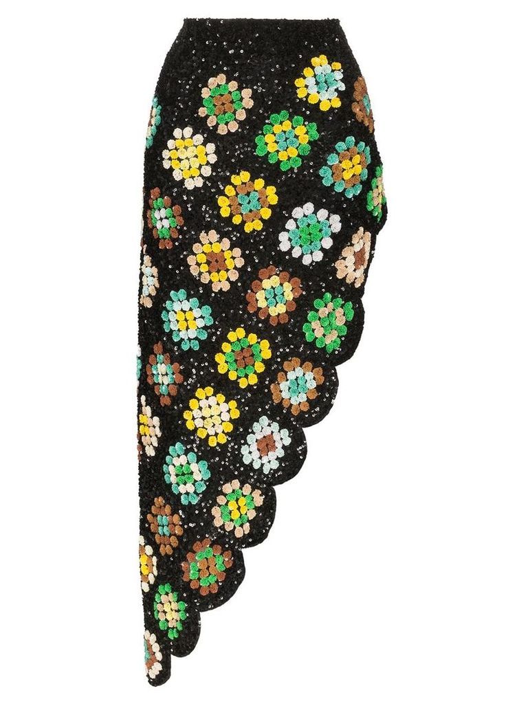 Ashish patchwork crochet asymmetric skirt - Multicolour