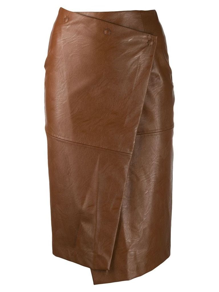 Nude wrap across skirt - Brown