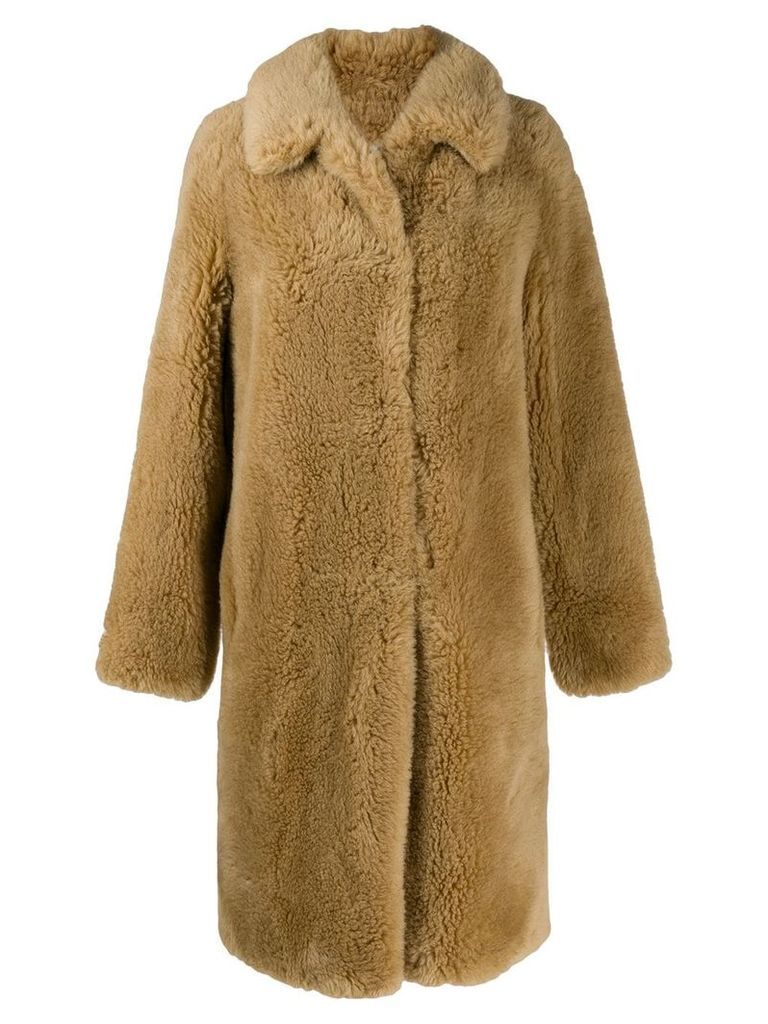 Yves Salomon Meteo oversized faux fur coat - NEUTRALS