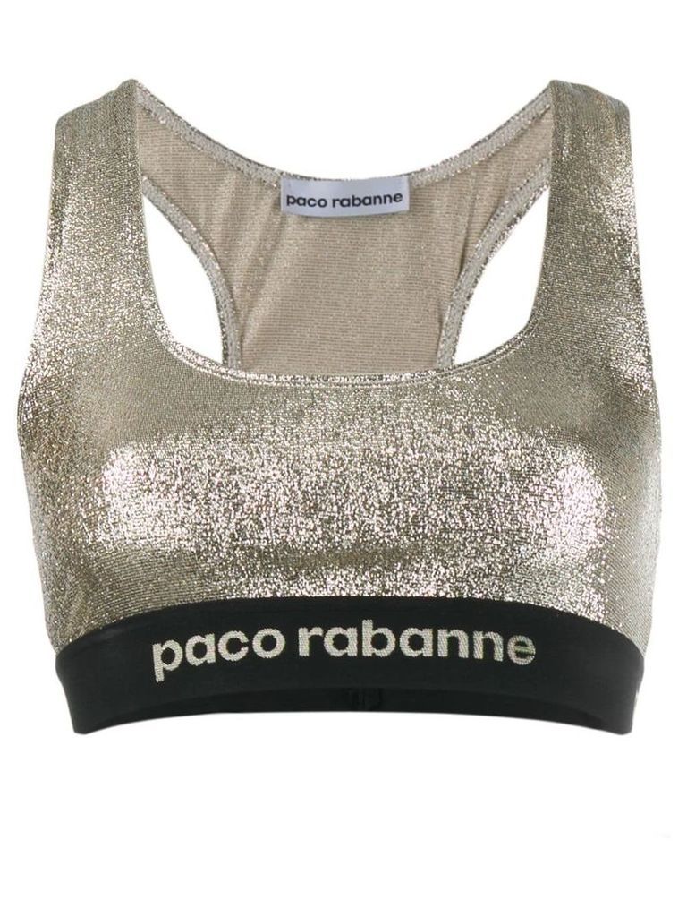 Paco Rabanne sparkle detail tank top - GOLD