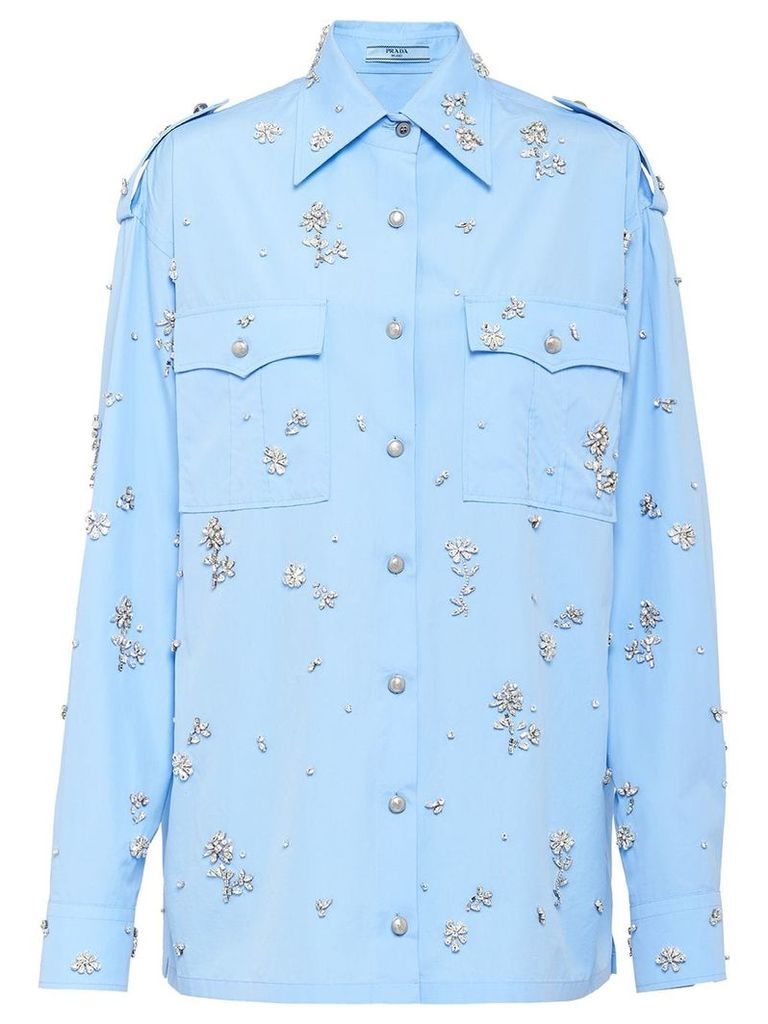 Prada floral embellished shirt - Blue