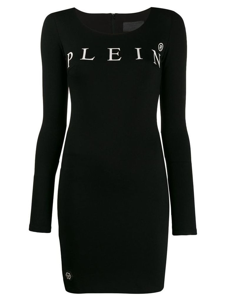 Philipp Plein logo print mini dress - Black