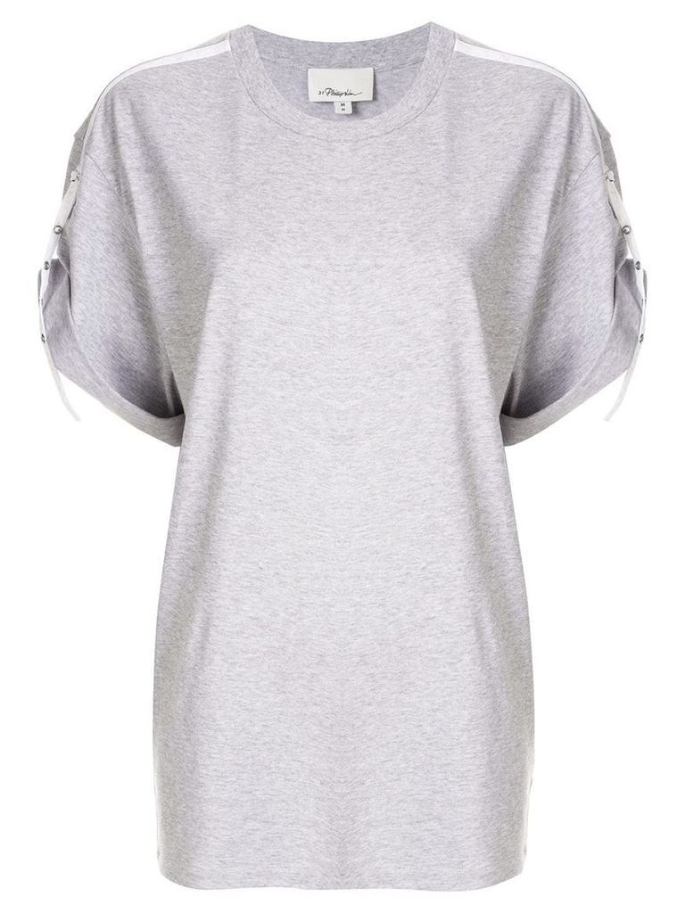 3.1 Phillip Lim Oversized T-Shirt With Tabs - Grey
