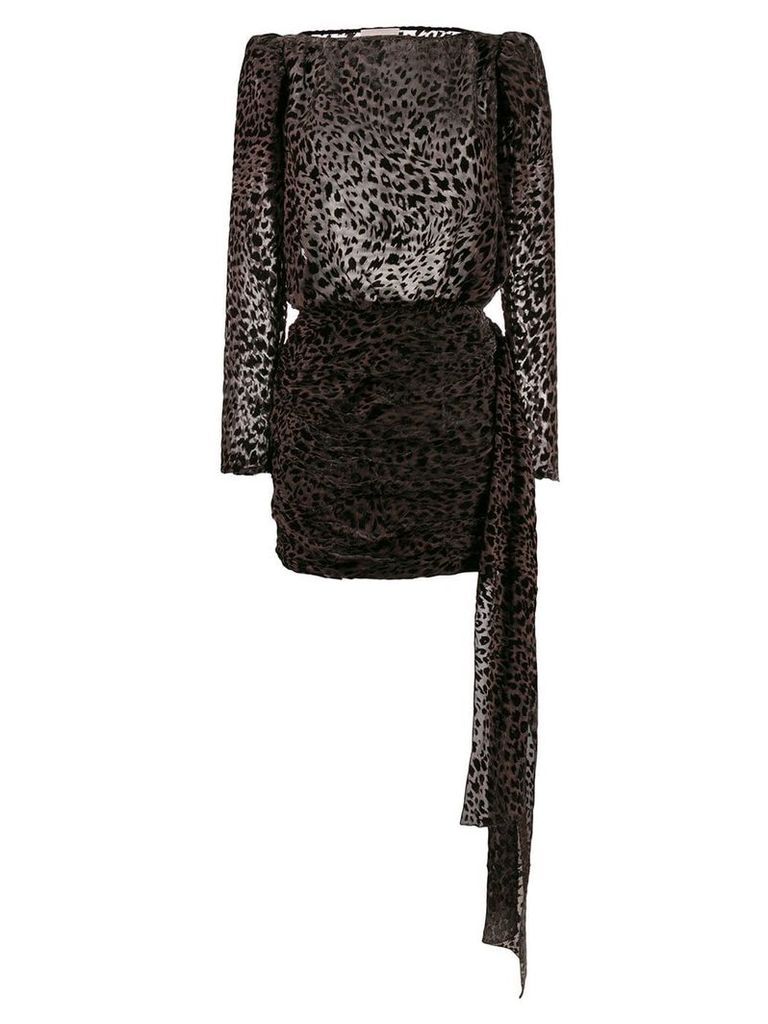 Giuseppe Di Morabito ruched leopard print dress - Black