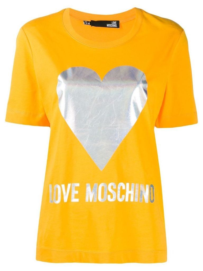Love Moschino printed logo T-shirt - Yellow