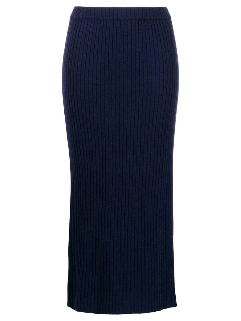 Allude ribbed knit midi skirt - Blue