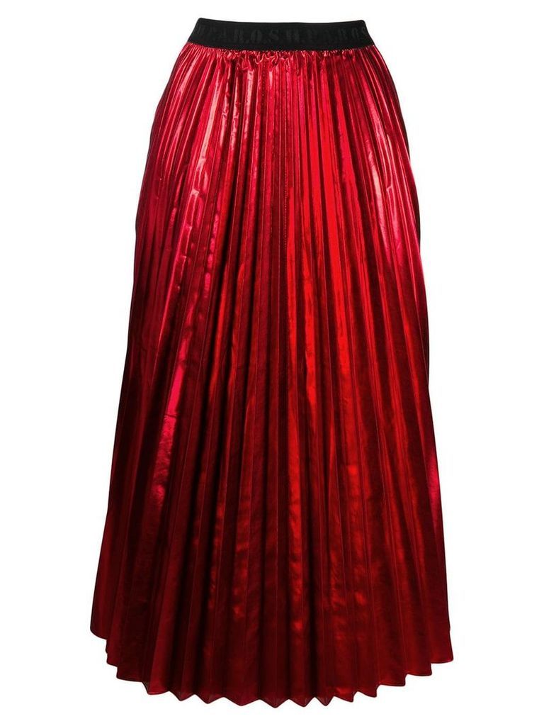 P.A.R.O.S.H. pleated midi skirt - Red