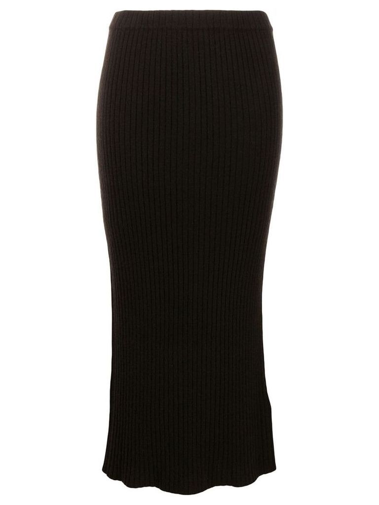Allude ribbed knit midi dress - Brown