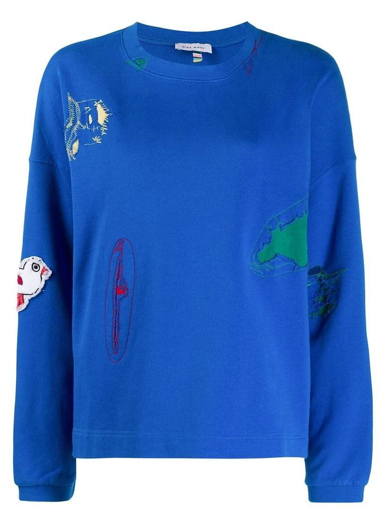 Mira Mikati bird patch sweatshirt - Blue