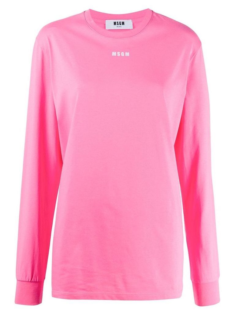 MSGM logo long-sleeved T-shirt - Pink