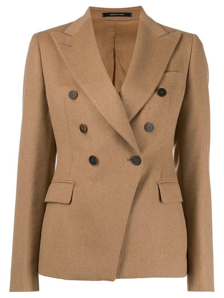 Tagliatore double-breasted camel hair coat - Brown