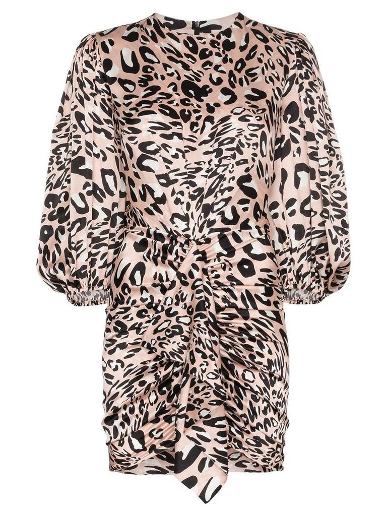 Alexandre Vauthier leopard print gathered mini dress - PINK
