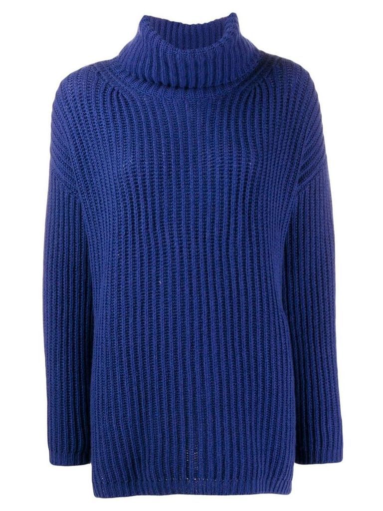 Incentive! Cashmere roll neck jumper - Blue