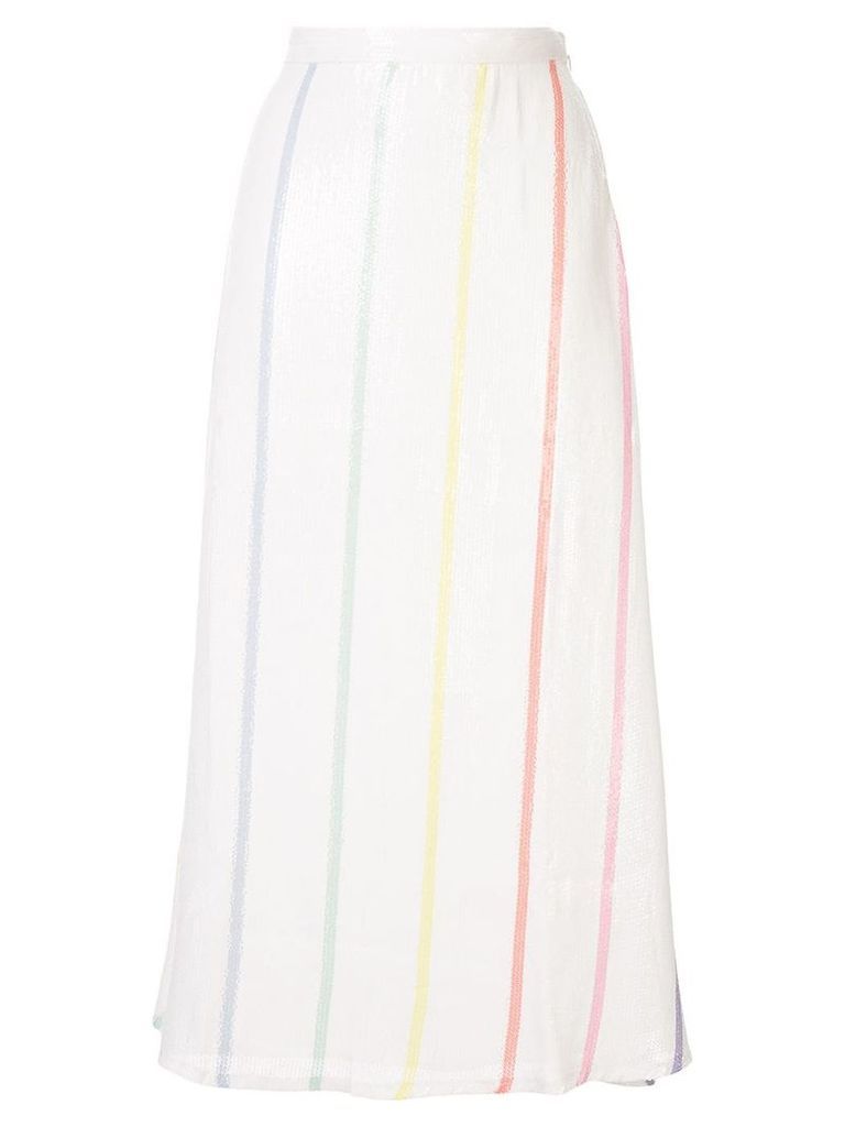 Olivia Rubin stripe print skirt - White