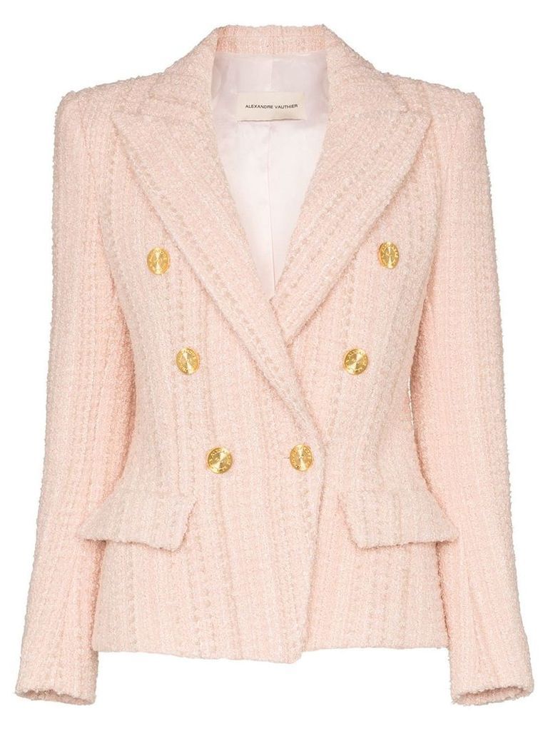 Alexandre Vauthier double-breasted tweed blazer - PINK
