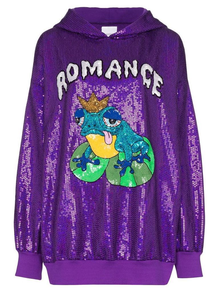 Ashish Romance sequin embellished hoodie - PURPLE