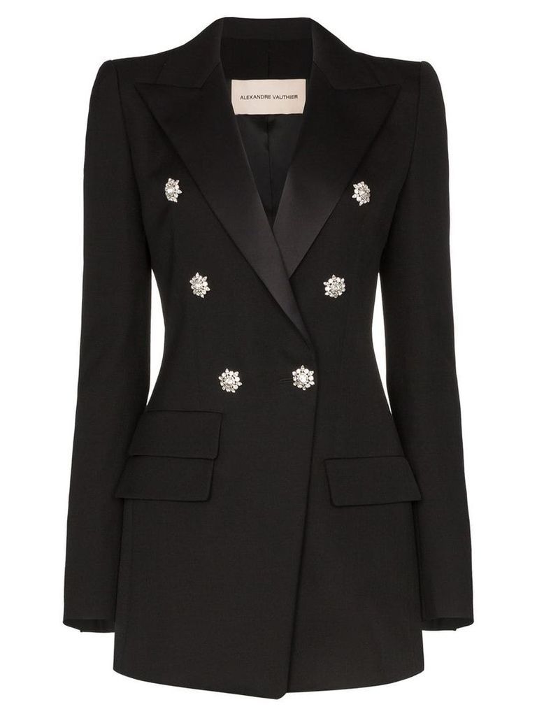 Alexandre Vauthier double-breasted crystal detail blazer - Black