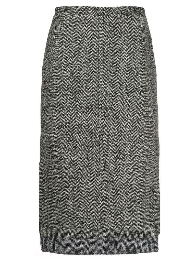 Nº21 Herringbone tweed step-hem skirt - Grey