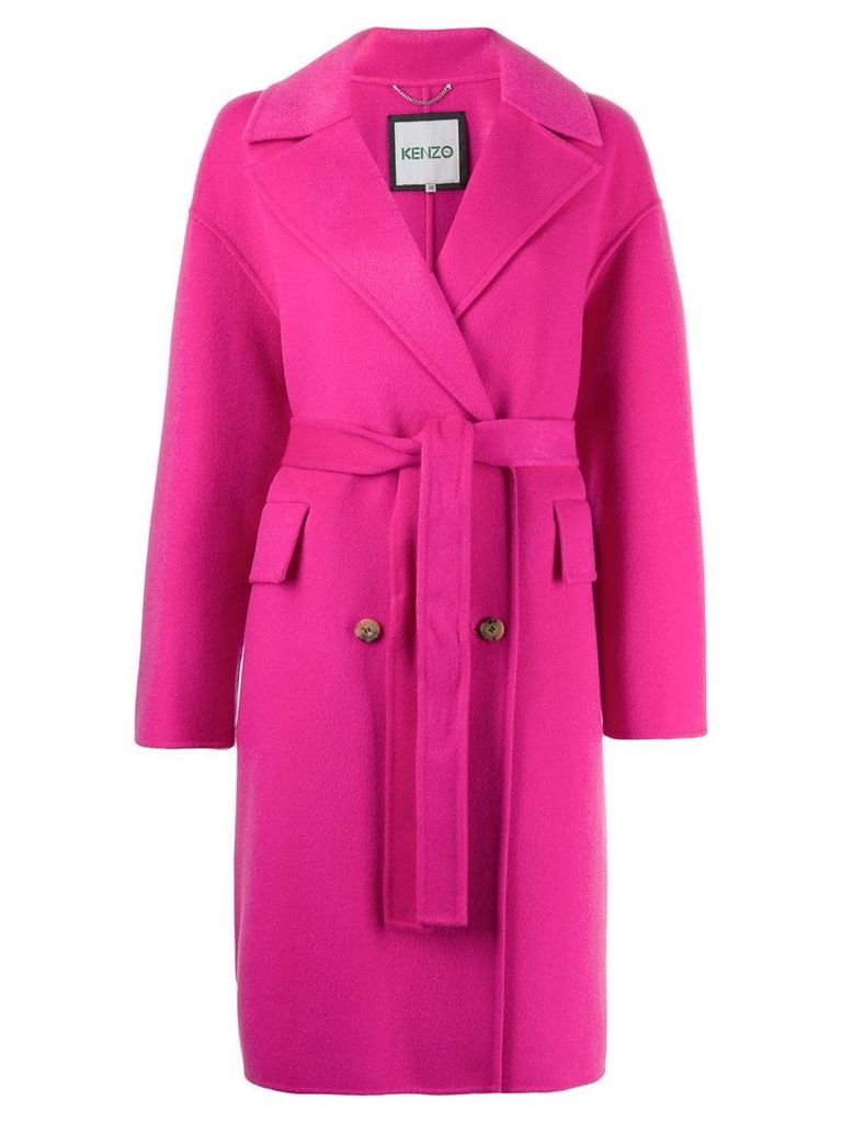 Kenzo double breasted belt coat - PINK