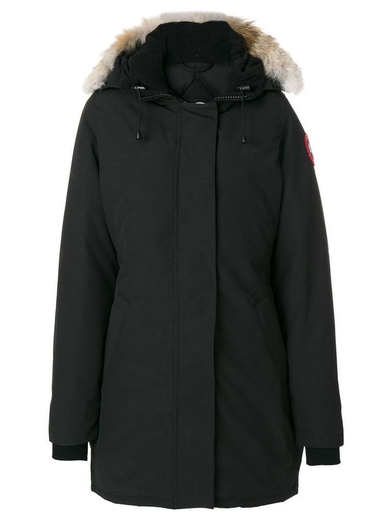 Canada Goose fur trim hooded coat - Black