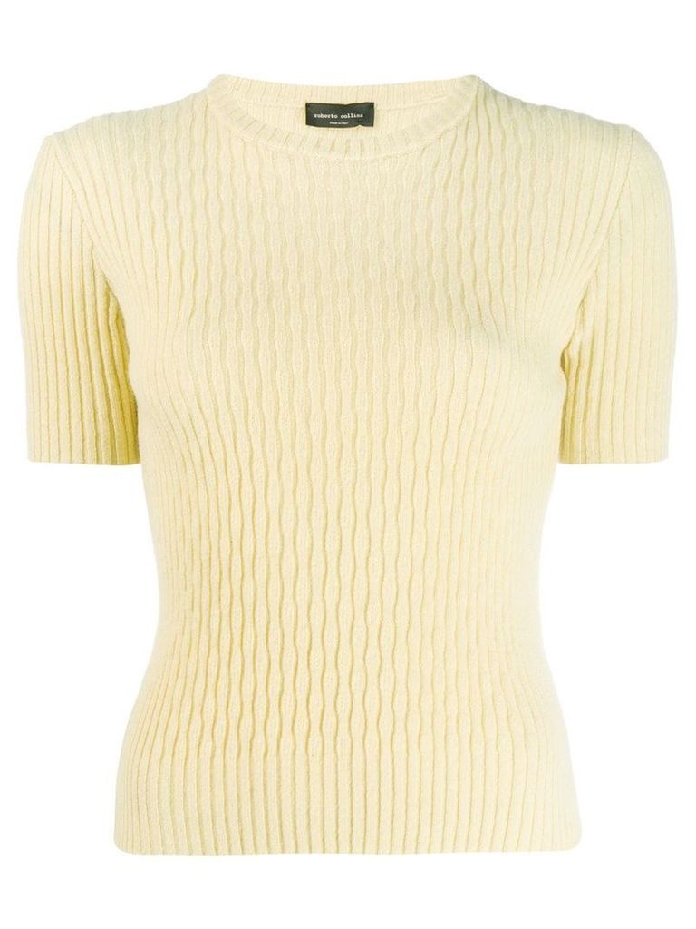 Roberto Collina ribbed knitted top - Yellow