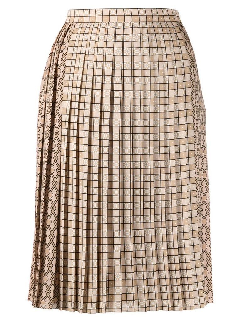 Burberry pleated midi skirt - NEUTRALS