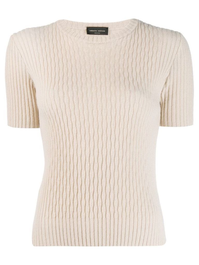 Roberto Collina ribbed knitted top - NEUTRALS