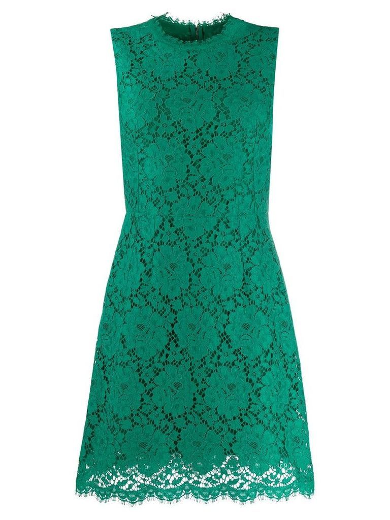 Dolce & Gabbana floral lace mini dress - Green