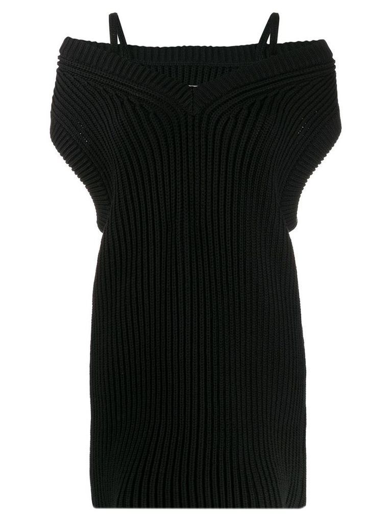 Maison Margiela ribbed knitted vest dress - Black