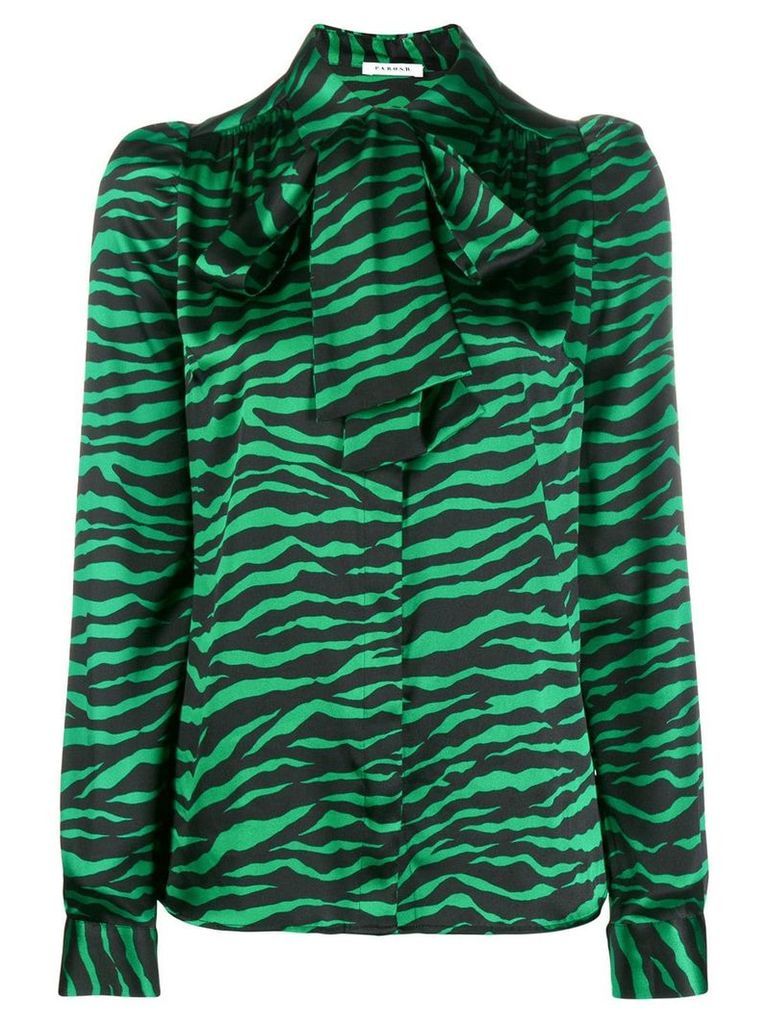 P.A.R.O.S.H. animal print pussy bow blouse - Green
