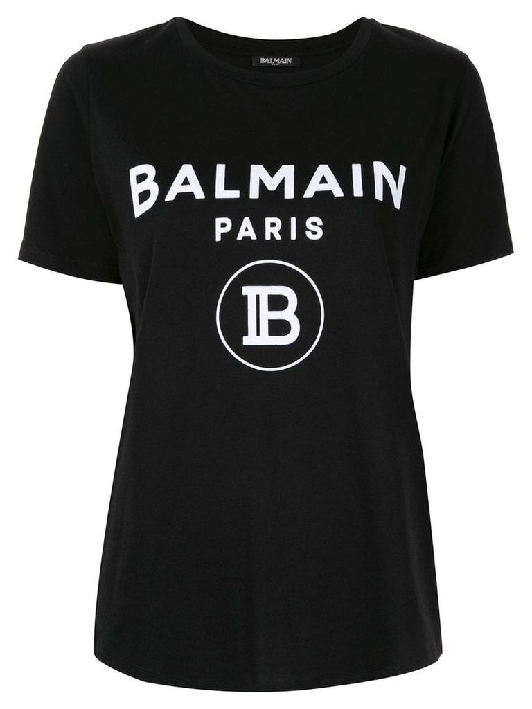 Balmain logo print T-shirt - Black