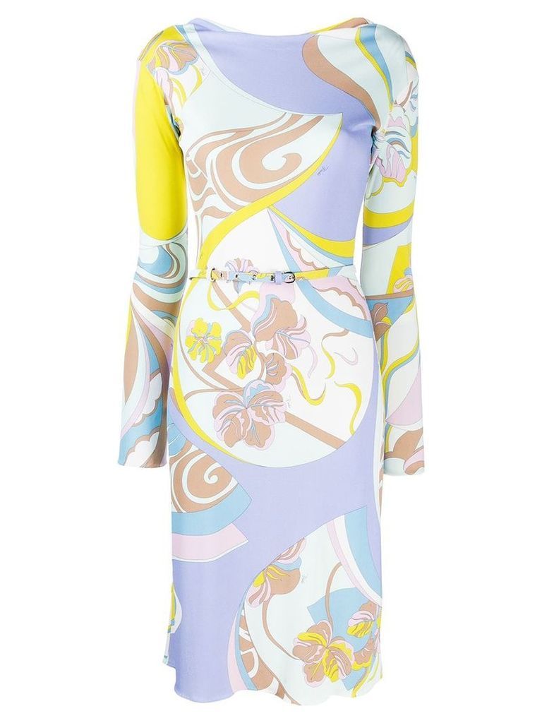 Emilio Pucci mid-length printed dress - Yellow