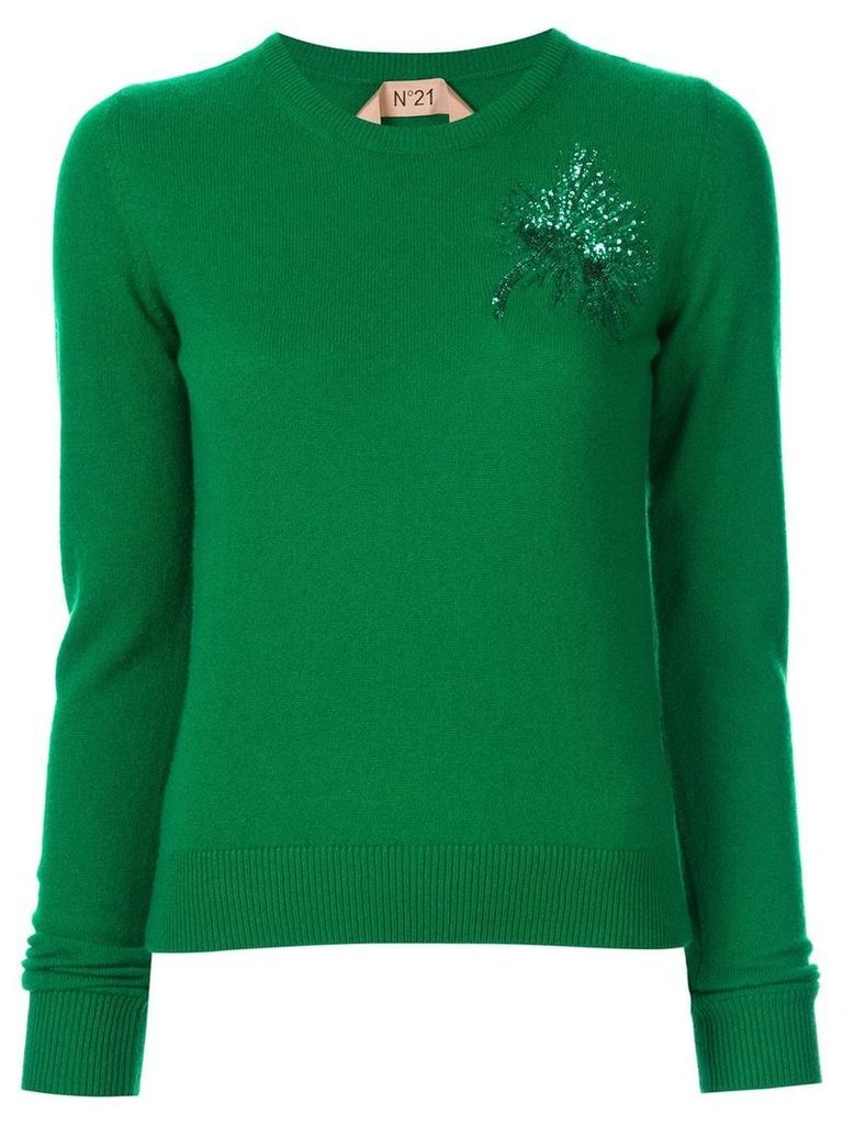 Nº21 embellished Anemone sweater - Green