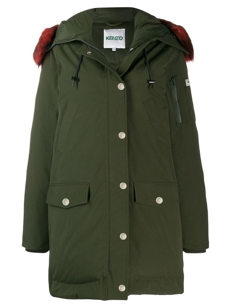 Kenzo faux fur hooded coat - Green