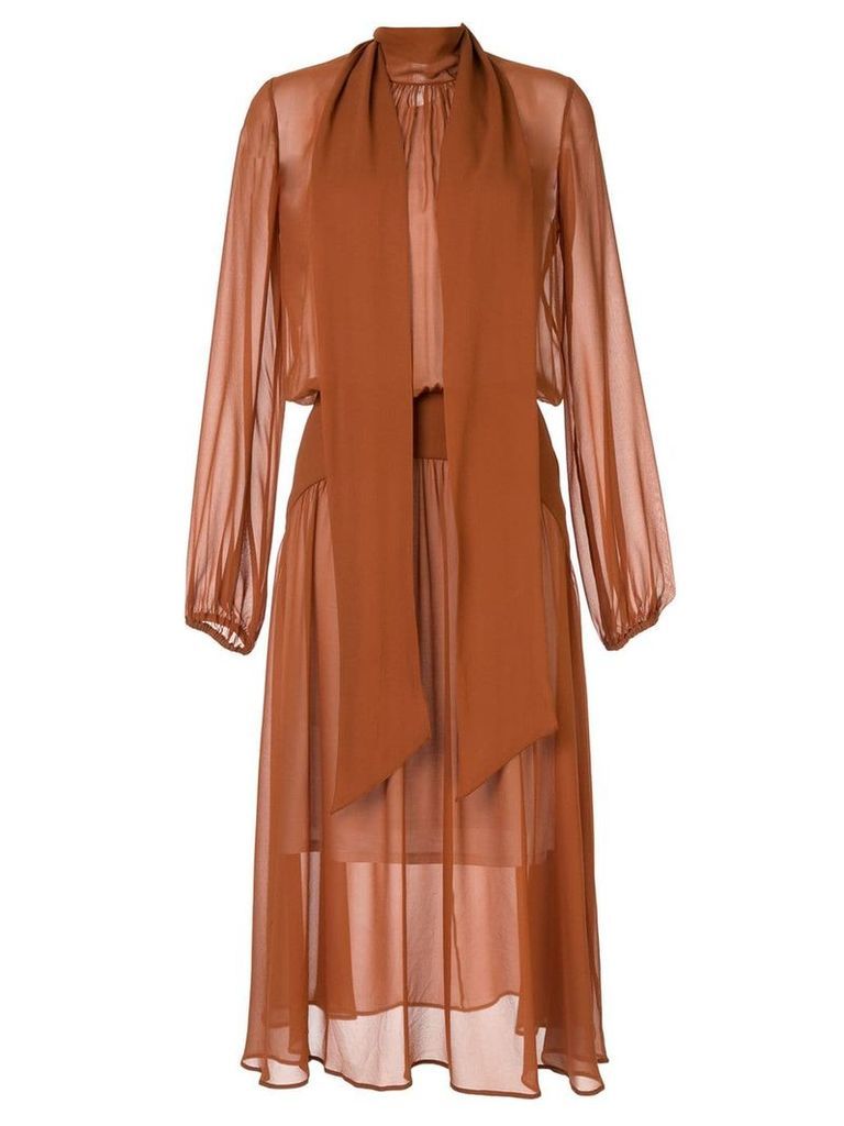 Nº21 gathered drape dress - Brown