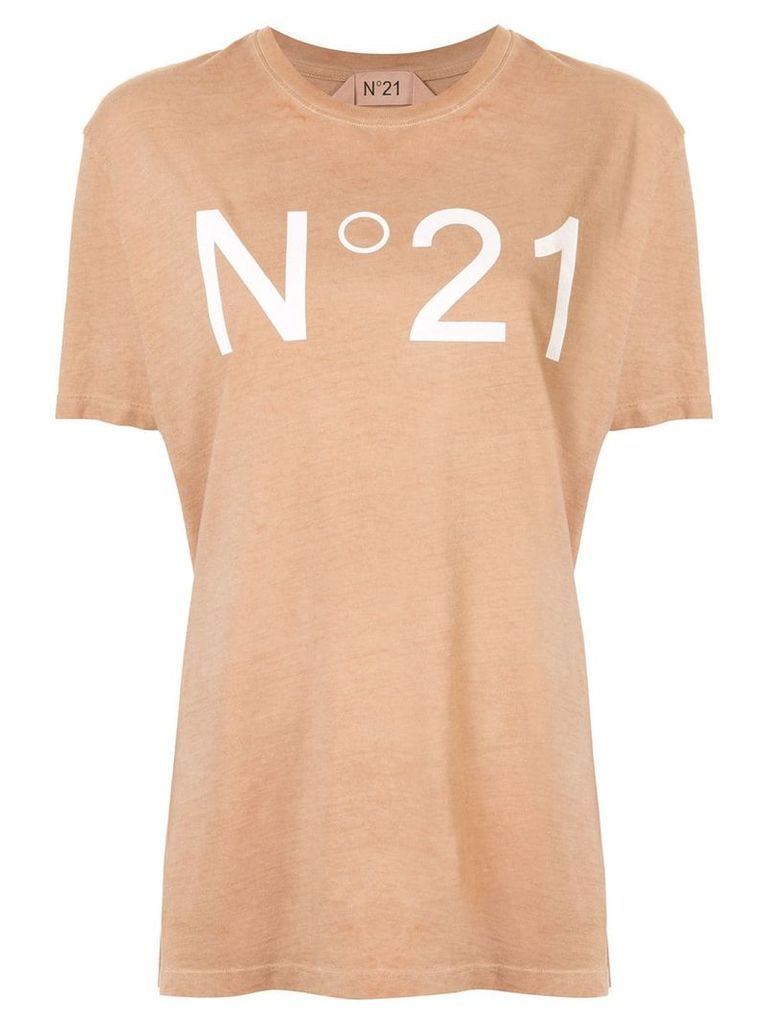 Nº21 logo print T-shirt - Brown