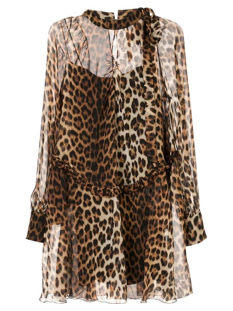 Nº21 leopard print shirt dress - Brown