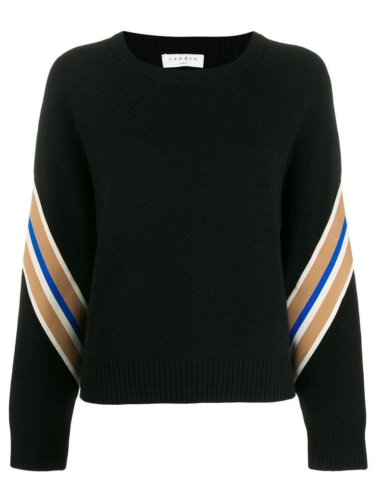 Sandro Paris Manuel contrasting sleeves sweater - Black
