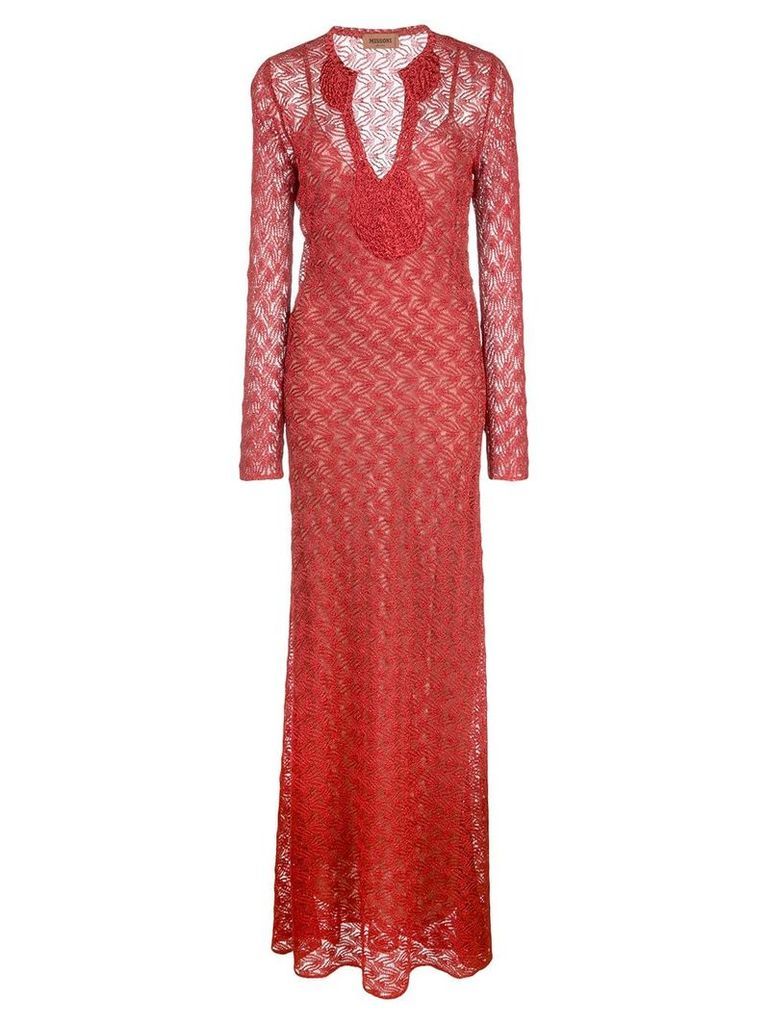 Missoni long lace dress - Red