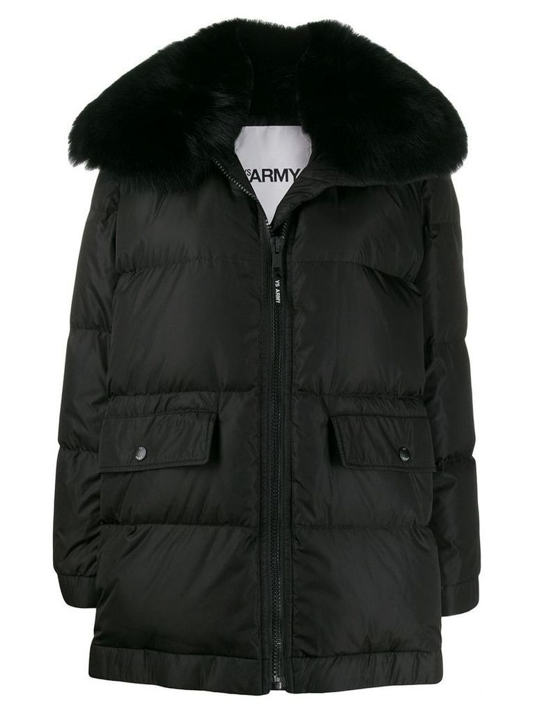 Yves Salomon Army oversized padded coat - Black