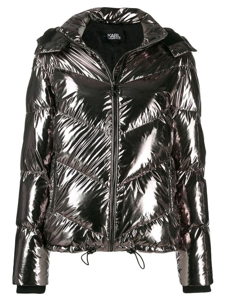 Karl Lagerfeld metallic puffer jacket