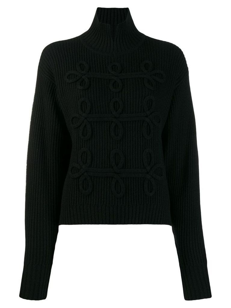 Karl Lagerfeld soutache detail jumper - Black