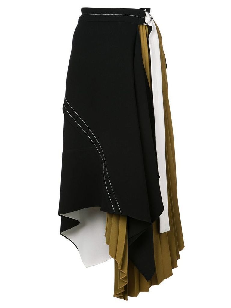 Proenza Schouler Asymmetrical Layered Belted Skirt - Black