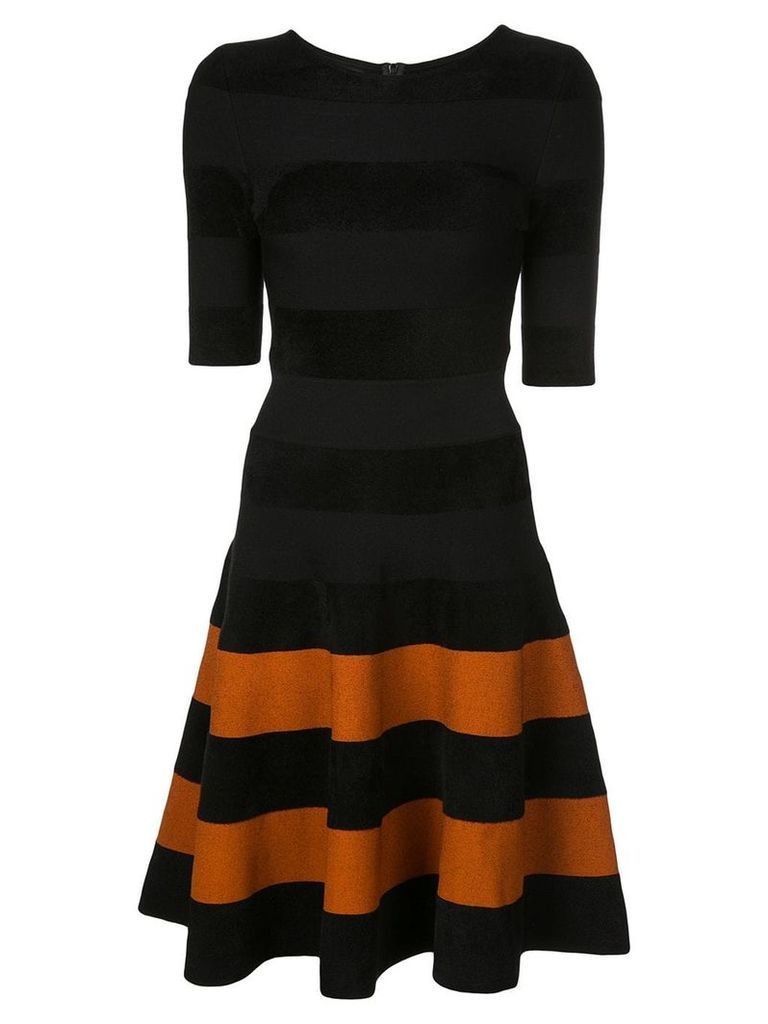 Oscar de la Renta striped skirt flared dress - Black