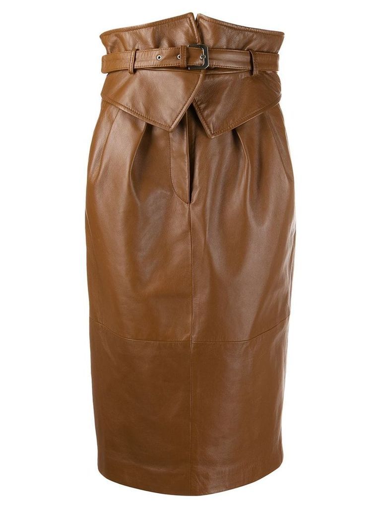 Alberta Ferretti corset-style midi skirt - Brown