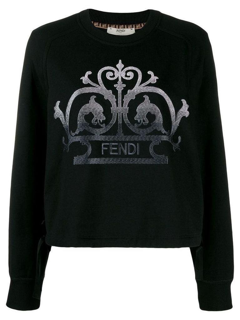 Fendi embroidered logo sweatshirt - Black