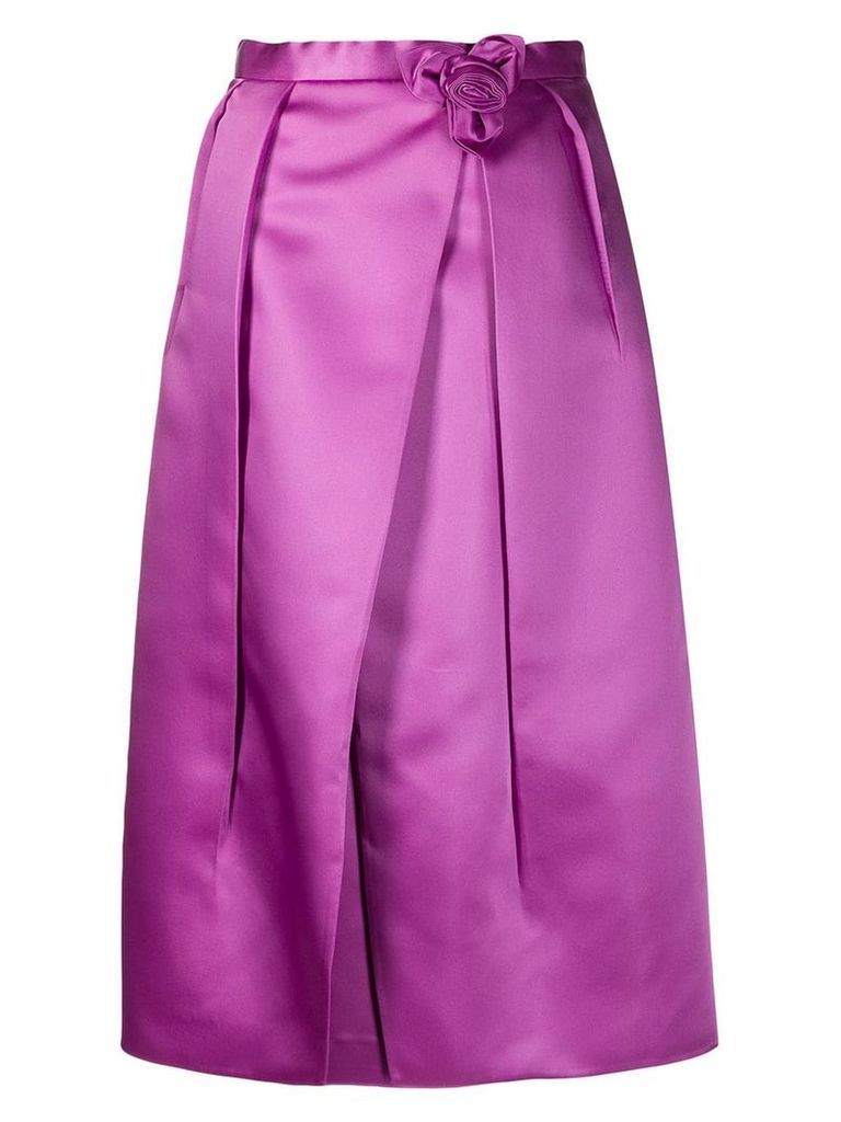 Prada flower detail glossy skirt - Purple